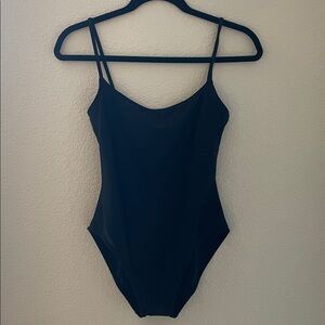 LA BLANCA Women's Black Spaghetti Strap Vintage One Piece Swimsuit Size 10